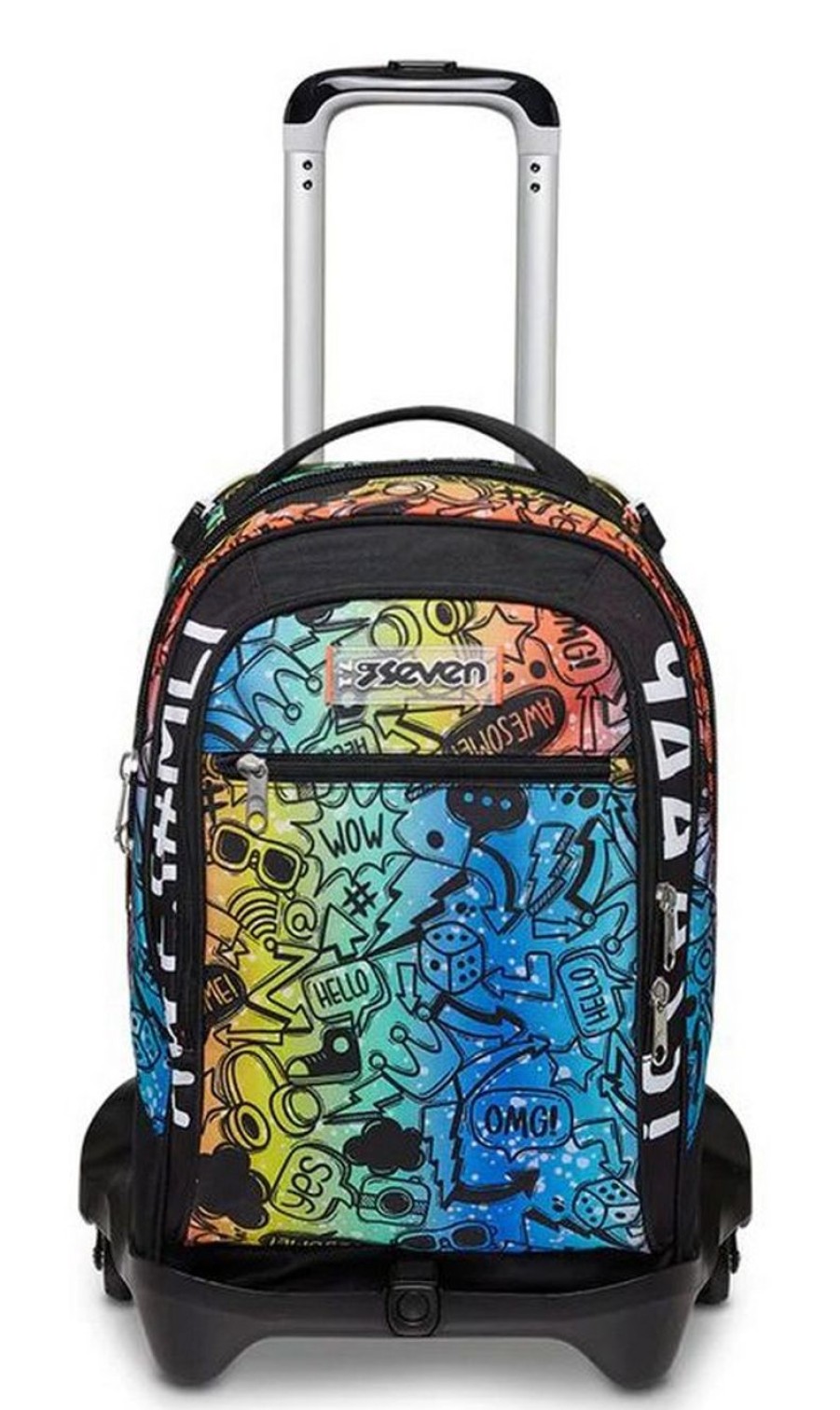 Zaini Seven | Trolley Scuola Seven Jack 3 Ruote Fluo Stamp