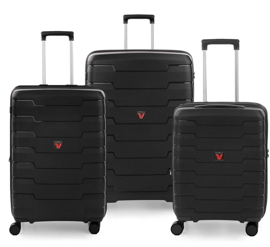 Valigie Roncato | Set 3 Trolley Espandibili Roncato Skyline Nero