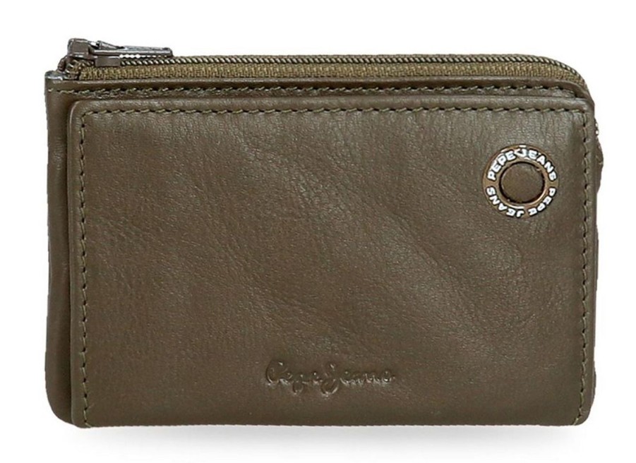 Pelletteria Pepe Jeans | Portadocumenti Con Zip Pepe Jeans Badge 73702 Khaki