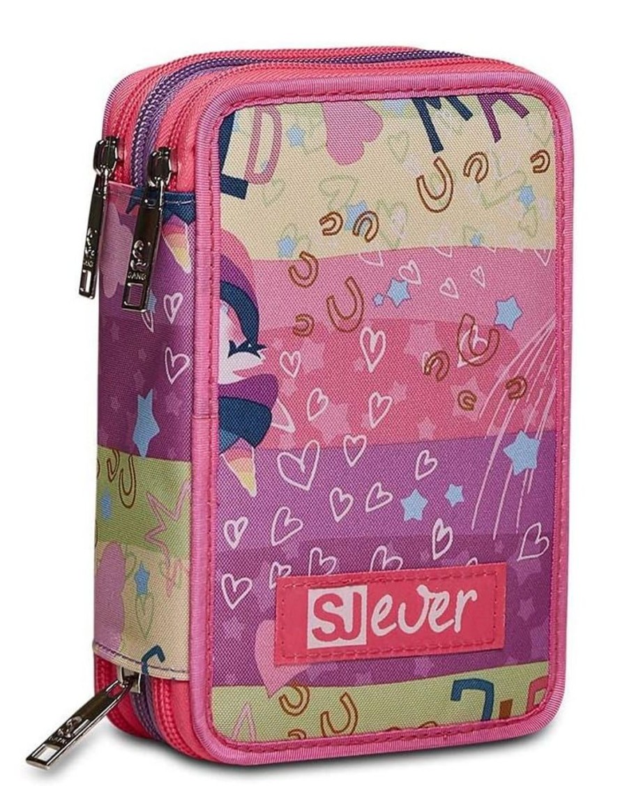 Zaini Sj Gang | Astuccio Scuola 3 Zip Sj Ever Rayly Girl