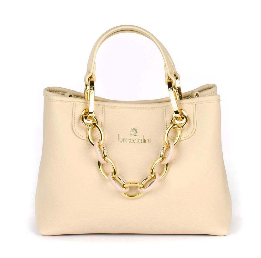 Borse Donna Braccialini | Borsa A Mano Piccola Braccialini Beth Beige