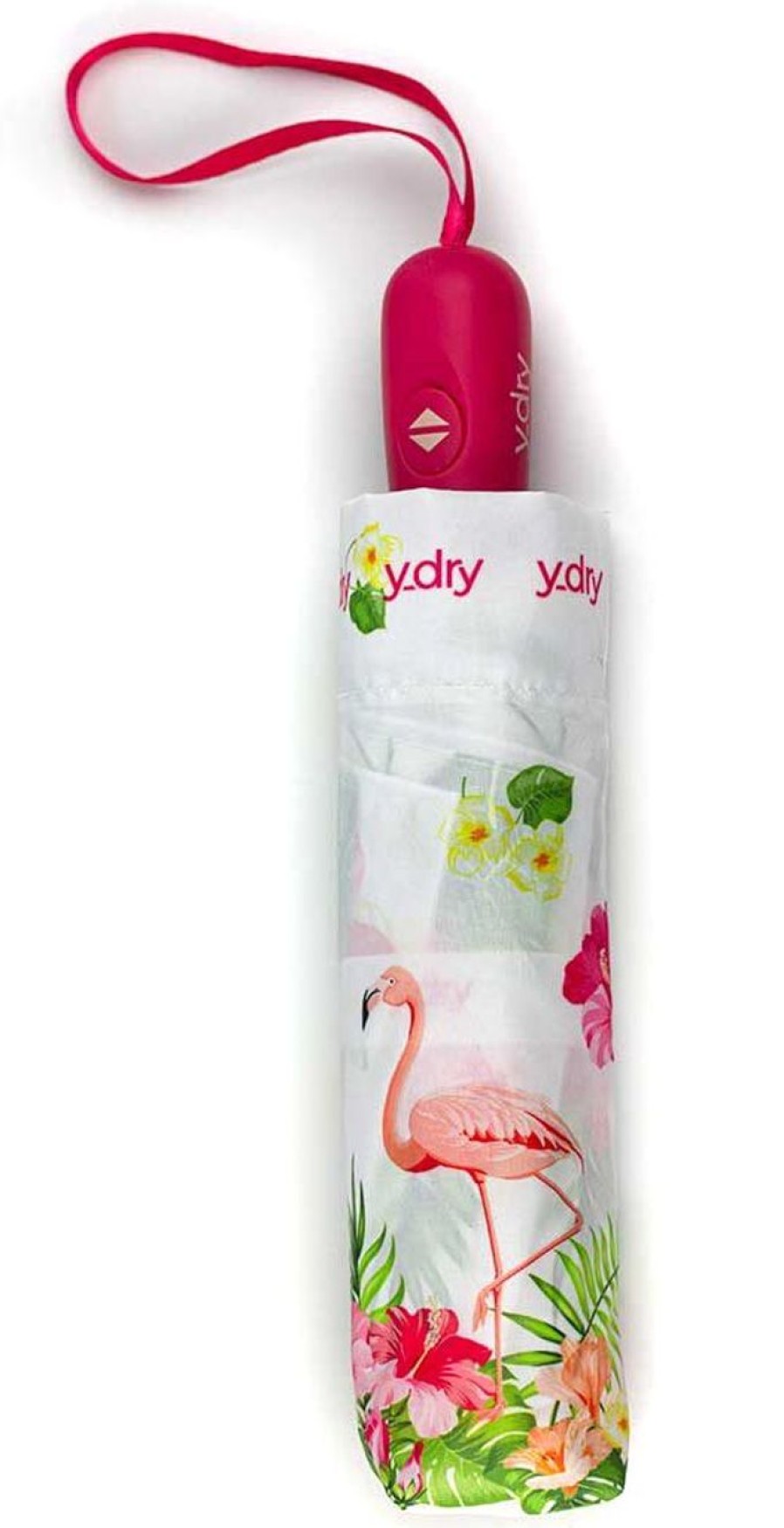 Ombrelli Ydry | Ombrello Pieghevole Automatico Ydry Flamingo Bianco