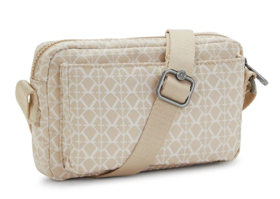 Borse Donna Kipling | Borsa Tracolla Kipling Abanu Signature Beige