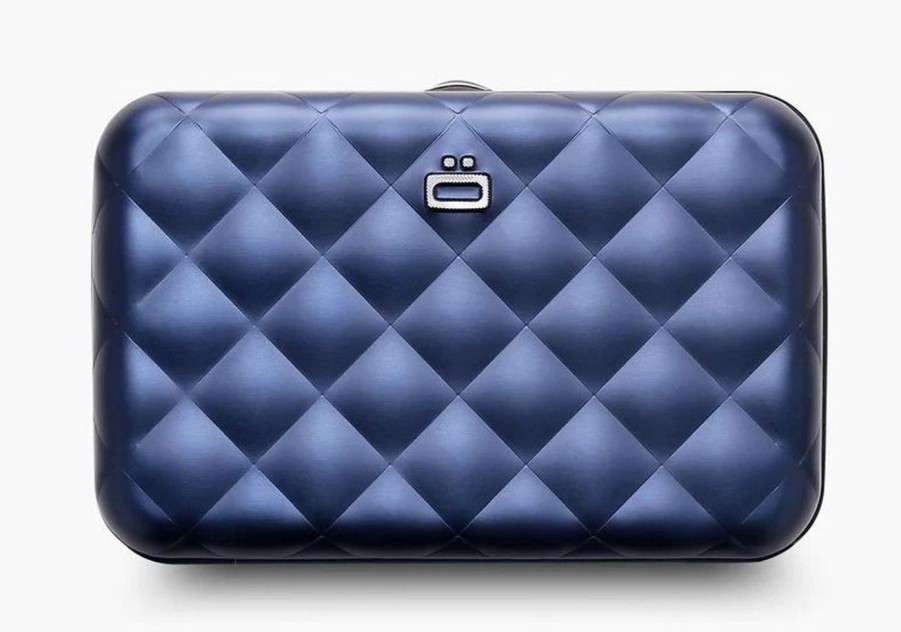 Pelletteria Ogon Design | Portafoglio In Alluminio Ogon Design Smart Case V2 Quilted Navy Blue