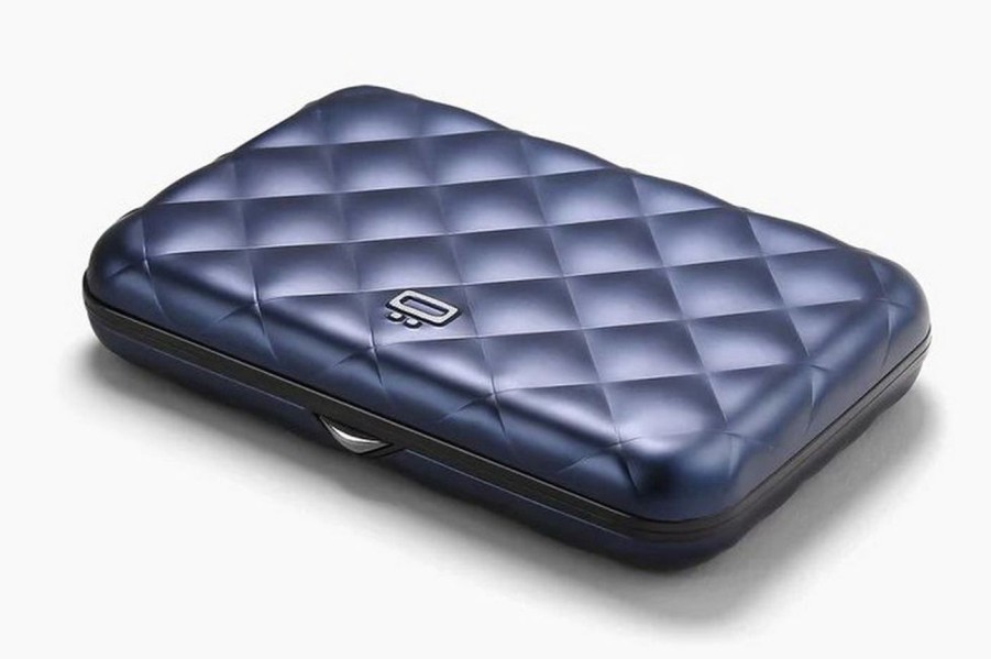 Pelletteria Ogon Design | Portafoglio In Alluminio Ogon Design Smart Case V2 Quilted Navy Blue