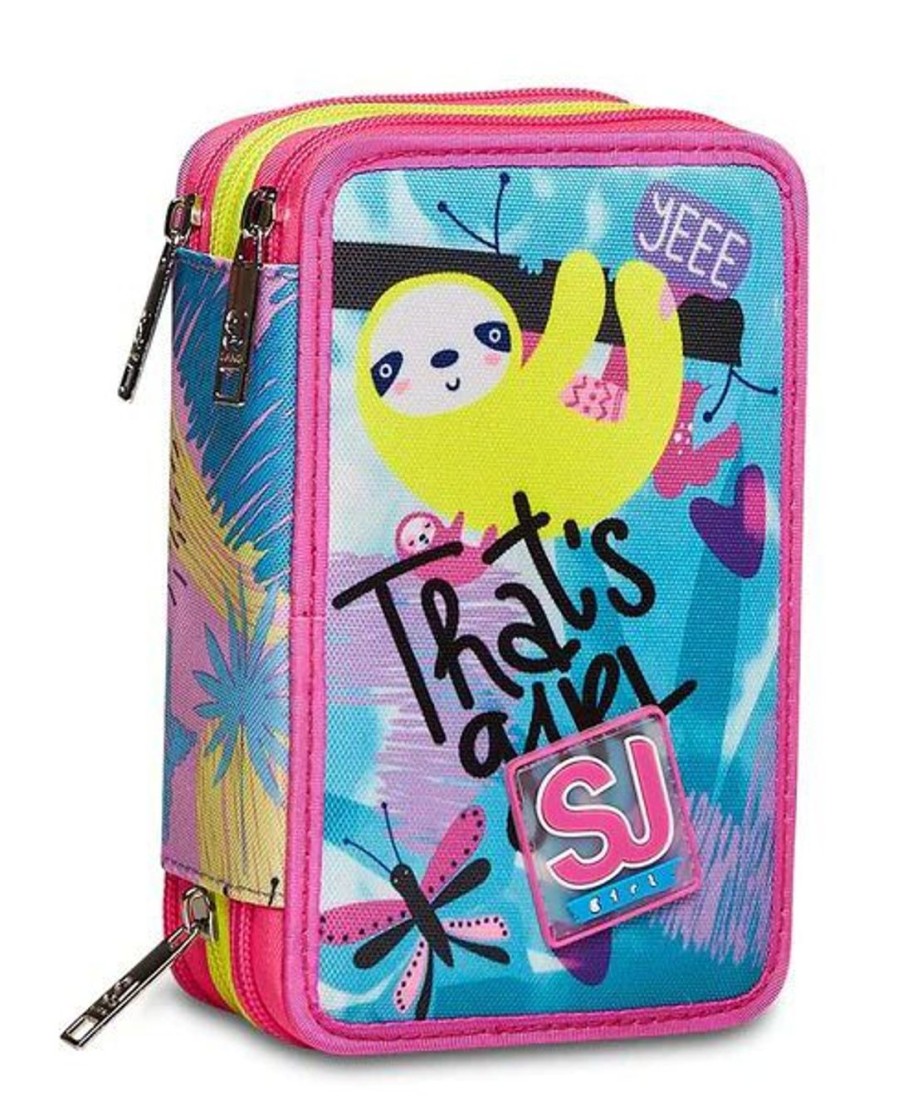 Zaini Sj Gang | Astuccio Scuola 3 Zip Sj Clack It Girl