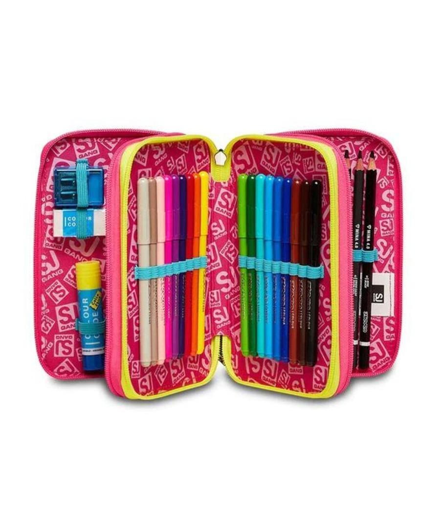 Zaini Sj Gang | Astuccio Scuola 3 Zip Sj Clack It Girl