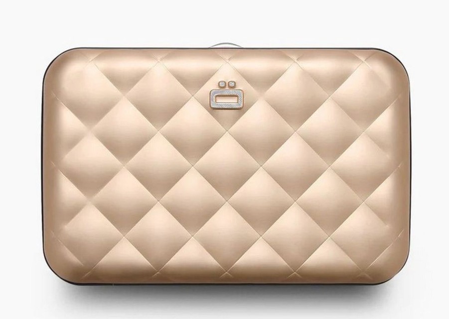 Pelletteria Ogon Design | Portafoglio In Alluminio Ogon Design Smart Case V2 Quilted Rose Gold