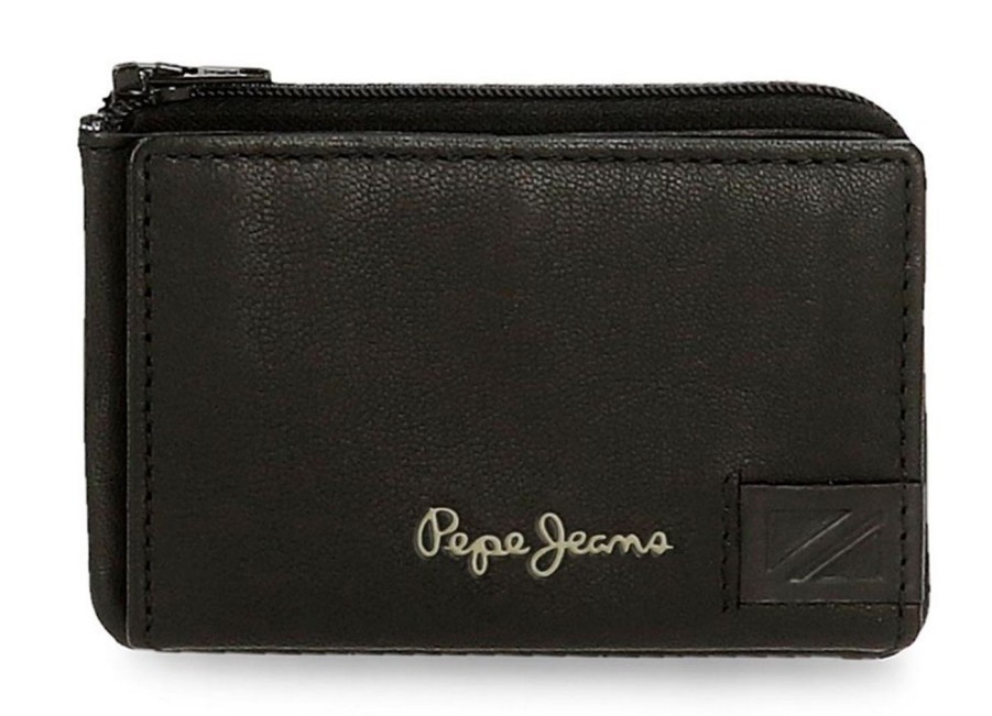 Pelletteria Pepe Jeans | Portadocumenti Con Zip Pepe Jeans Strand 74302 Nero