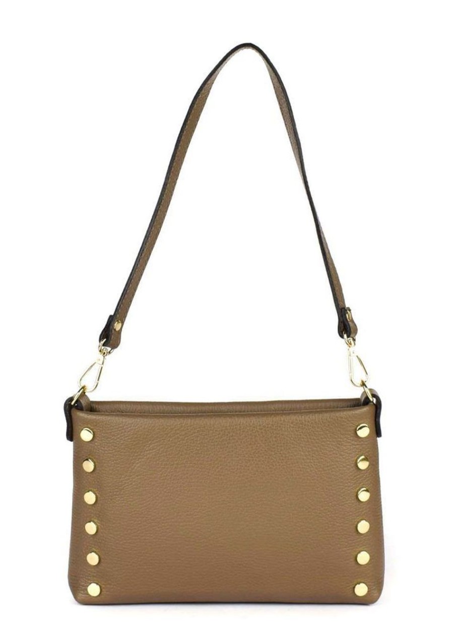 Borse Donna Pronto Moda | Borsa A Spalla In Pelle 20151 Taupe