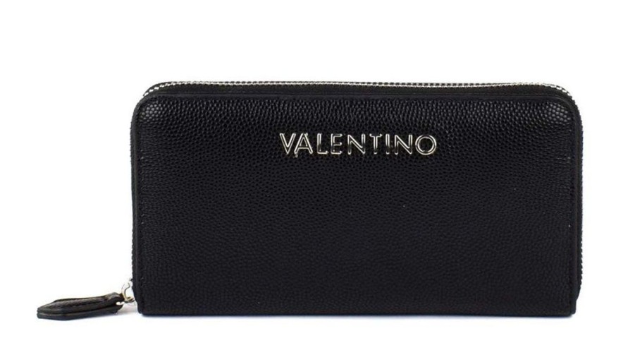 Pelletteria Valentino Bags | Portafoglio Donna Con Zip Valentino Bags Divina Nero