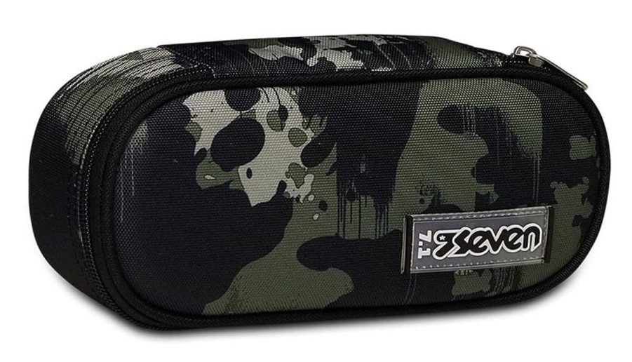 Zaini Seven | Astuccio Scuola Seven Round Plus Freethink Boy Camo Green