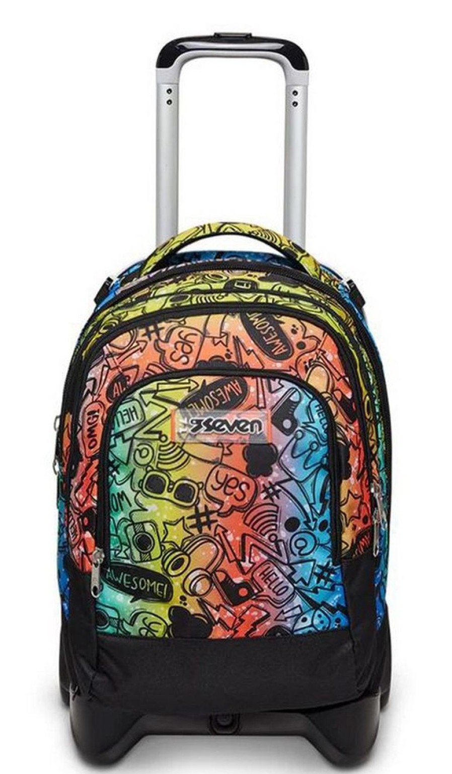 Zaini Seven | Trolley Scuola Seven Jack 2 Ruote Detach Fluo Stamp