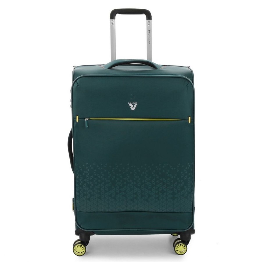 Valigie Roncato | Set 3 Trolley Espandibili Roncato Crosslite Verde Bottiglia