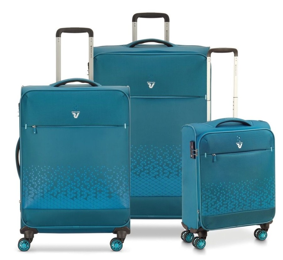 Valigie Roncato | Set 3 Trolley Espandibili Roncato Crosslite Petrolio