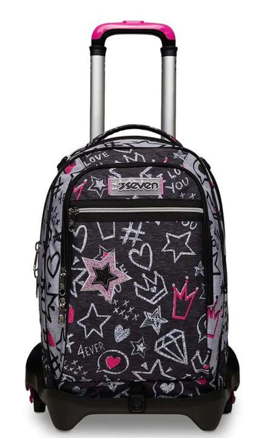 Zaini Seven | Trolley Scuola Seven Jack 3 Ruote Zipper Glamy