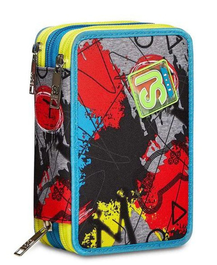 Zaini Sj Gang | Astuccio Scuola 3 Zip Sj Glitzled Boy