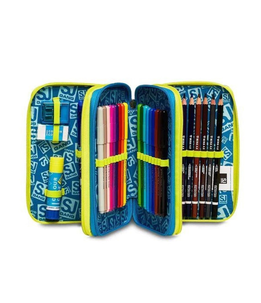 Zaini Sj Gang | Astuccio Scuola 3 Zip Sj Glitzled Boy