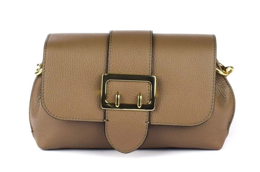 Borse Donna Pronto Moda | Borsa A Tracolla In Pelle 20161 Taupe