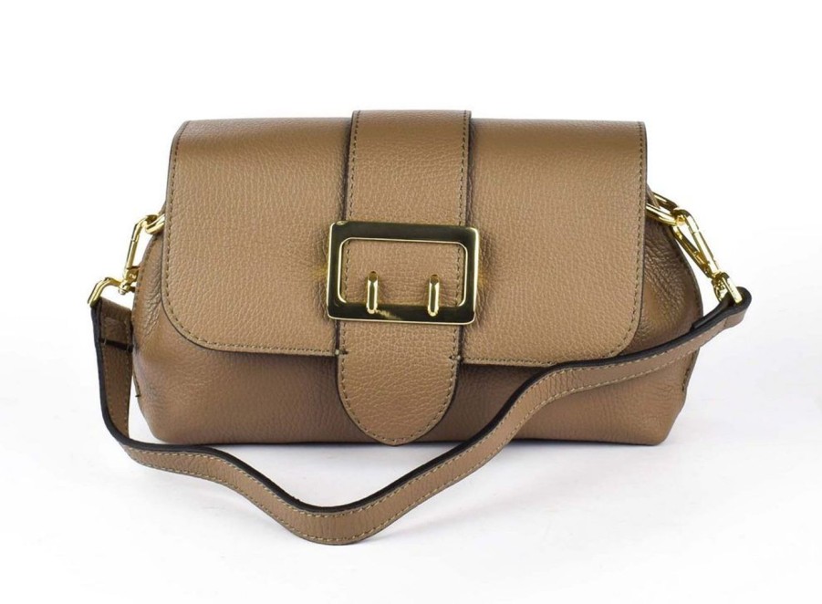 Borse Donna Pronto Moda | Borsa A Tracolla In Pelle 20161 Taupe