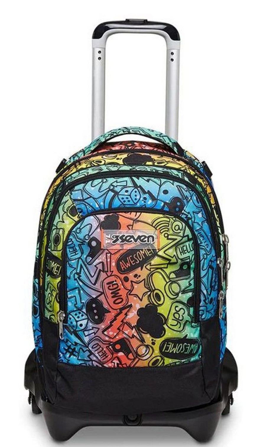 Zaini Seven | Trolley Scuola Seven Jack 3 Ruote Detach Fluo Stamp