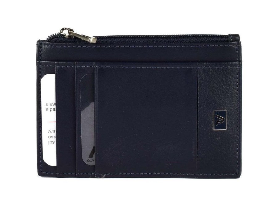 Pelletteria Roncato | Portadocumenti Piatto Con Zip Roncato Manhattan 645 Navy