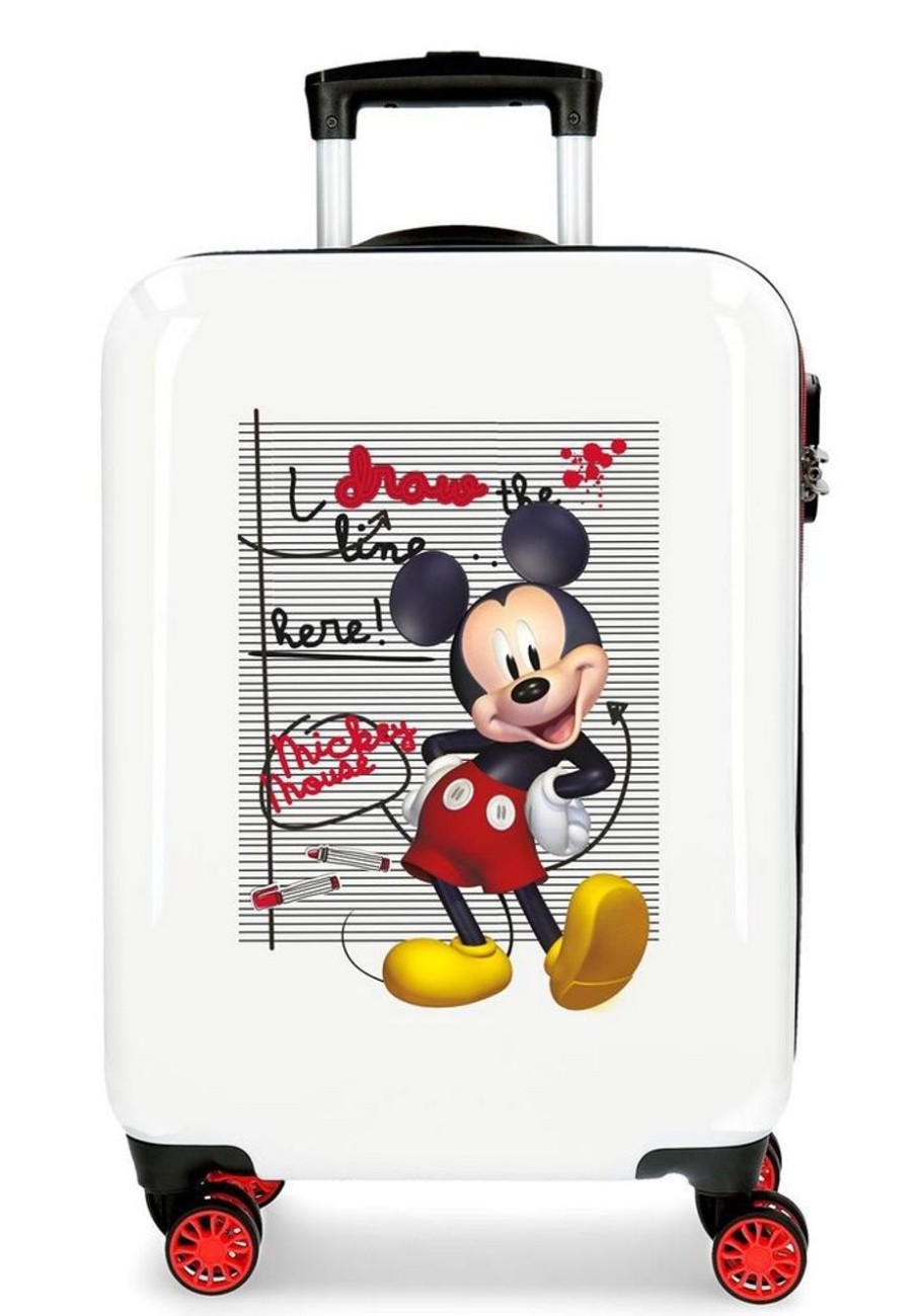 Valigie Disney | Trolley Cabina Disney MicWholesale Draw The Line Bianco