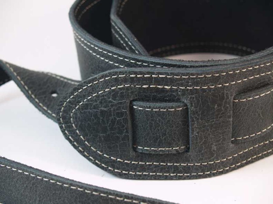 Pelletteria Strap'N'Roll | Tracolla Per Chitarra/Basso In Pelle Standard Line Nera Black