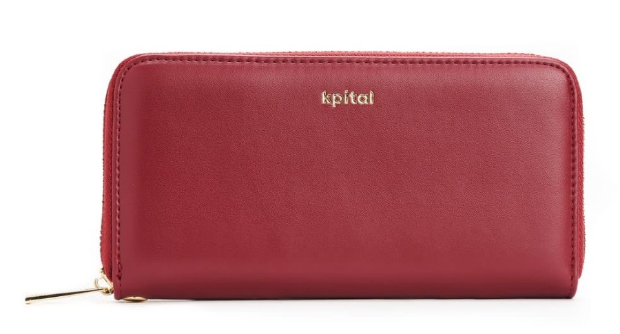 Pelletteria Kpital | Portafoglio Donna Con Zip Kpital Bordeaux