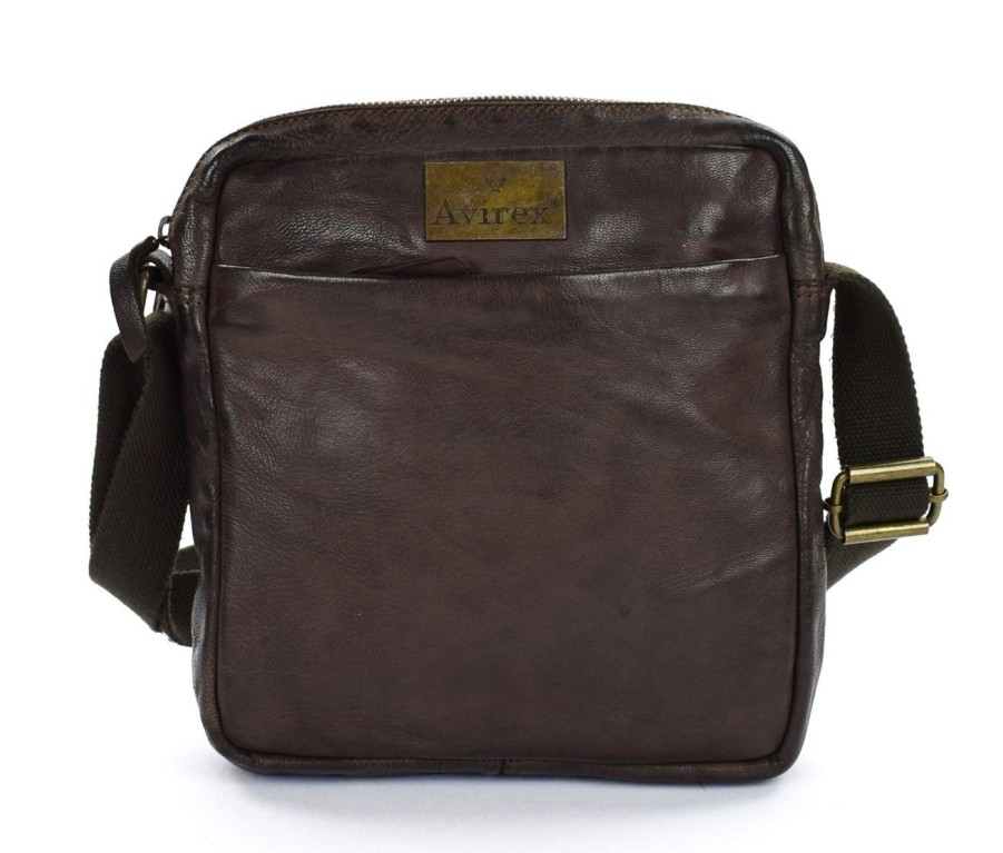 Borse Uomo Avirex | Borsa Tracolla Uomo In Pelle Avirex Mayday Mdy06 Brown