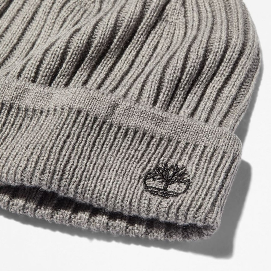 Accessori Timberland | Berretto Timberland Solid Rib Beanie Grigio