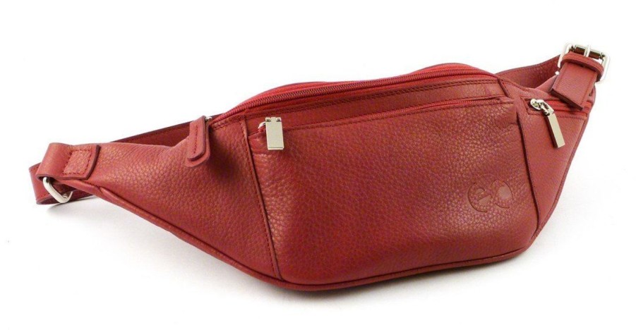 Pelletteria Emporio Cattani | Marsupio In Pelle Emporio Cattani Made In Italy Rosso Scuro