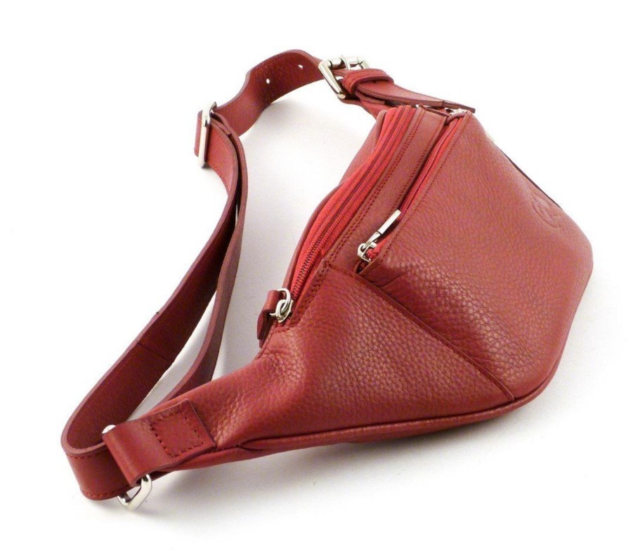 Pelletteria Emporio Cattani | Marsupio In Pelle Emporio Cattani Made In Italy Rosso Scuro