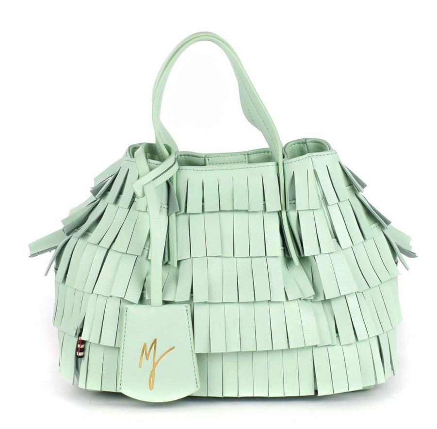 Borse Donna Manila Grace | Borsa Manila Grace Jasmine Frange B203 Verde Acqua