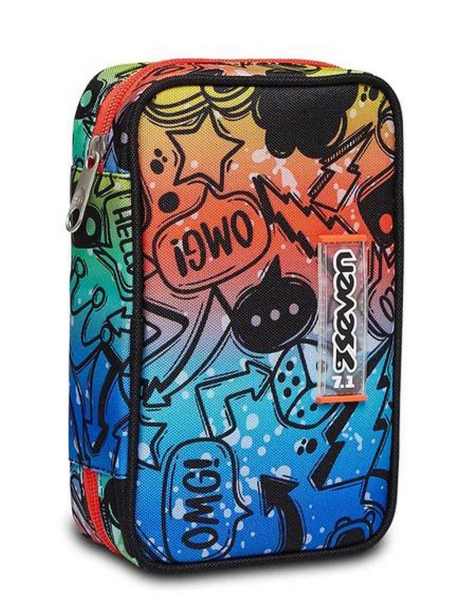 Zaini Seven | Astuccio Scuola Seven Speed Case Fluo Stamp