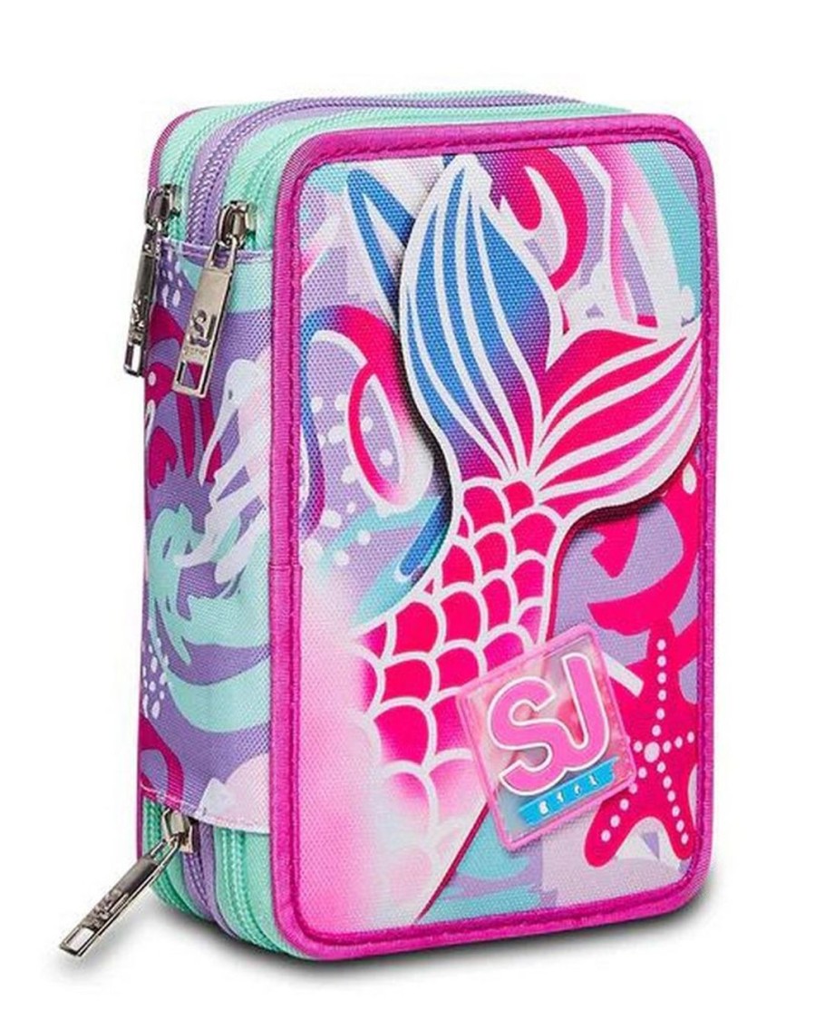 Zaini Sj Gang | Astuccio Scuola 3 Zip Sj Sea Beauty