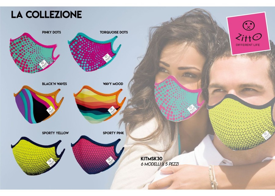 Valigie Zitto | Mascherina Di Protezione Zitto Mask Black'N Waves