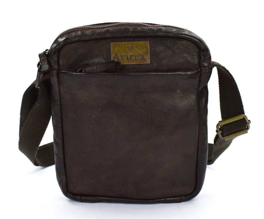 Borse Uomo Avirex | Borsa Tracolla Uomo In Pelle Avirex Mayday Mdy02 Brown