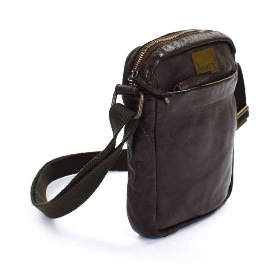 Borse Uomo Avirex | Borsa Tracolla Uomo In Pelle Avirex Mayday Mdy02 Brown