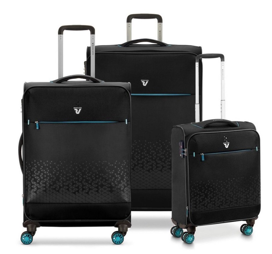 Valigie Roncato | Set 3 Trolley Espandibili Roncato Crosslite Nero