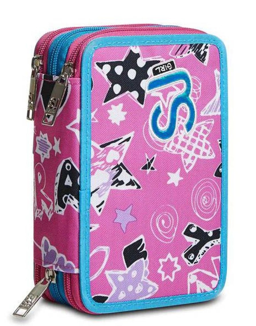 Zaini Sj Gang | Astuccio Scuola 3 Zip Sj Cuteled Girl