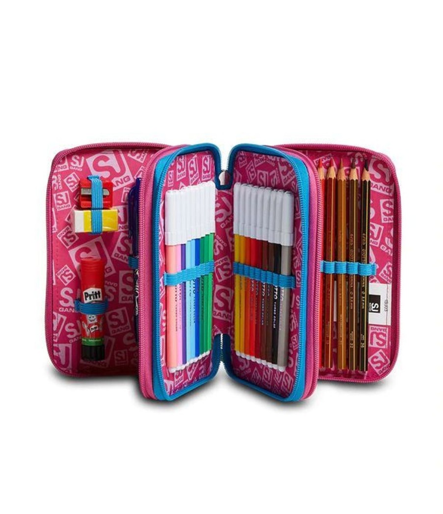 Zaini Sj Gang | Astuccio Scuola 3 Zip Sj Cuteled Girl