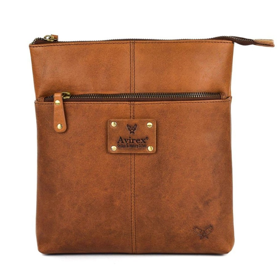 Borse Uomo Avirex | Borsa Tracolla Uomo In Pelle Avirex Durango 02 Cognac