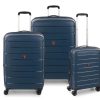 Valigie Roncato | Set 3 Trolley Espandibili Roncato Flight Dlx Blu Notte