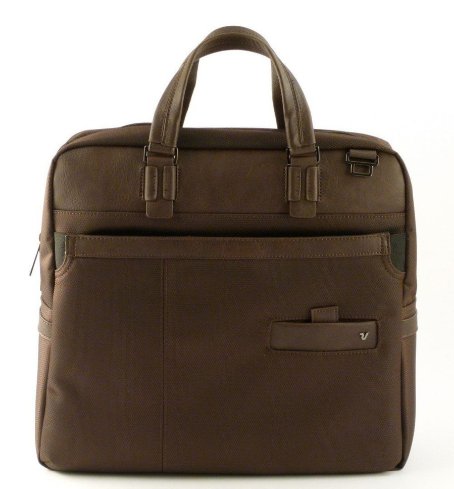 Borse Ufficio Roncato | Borsa Porta Pc 14" Roncato Harvard 2404 Moro Brown