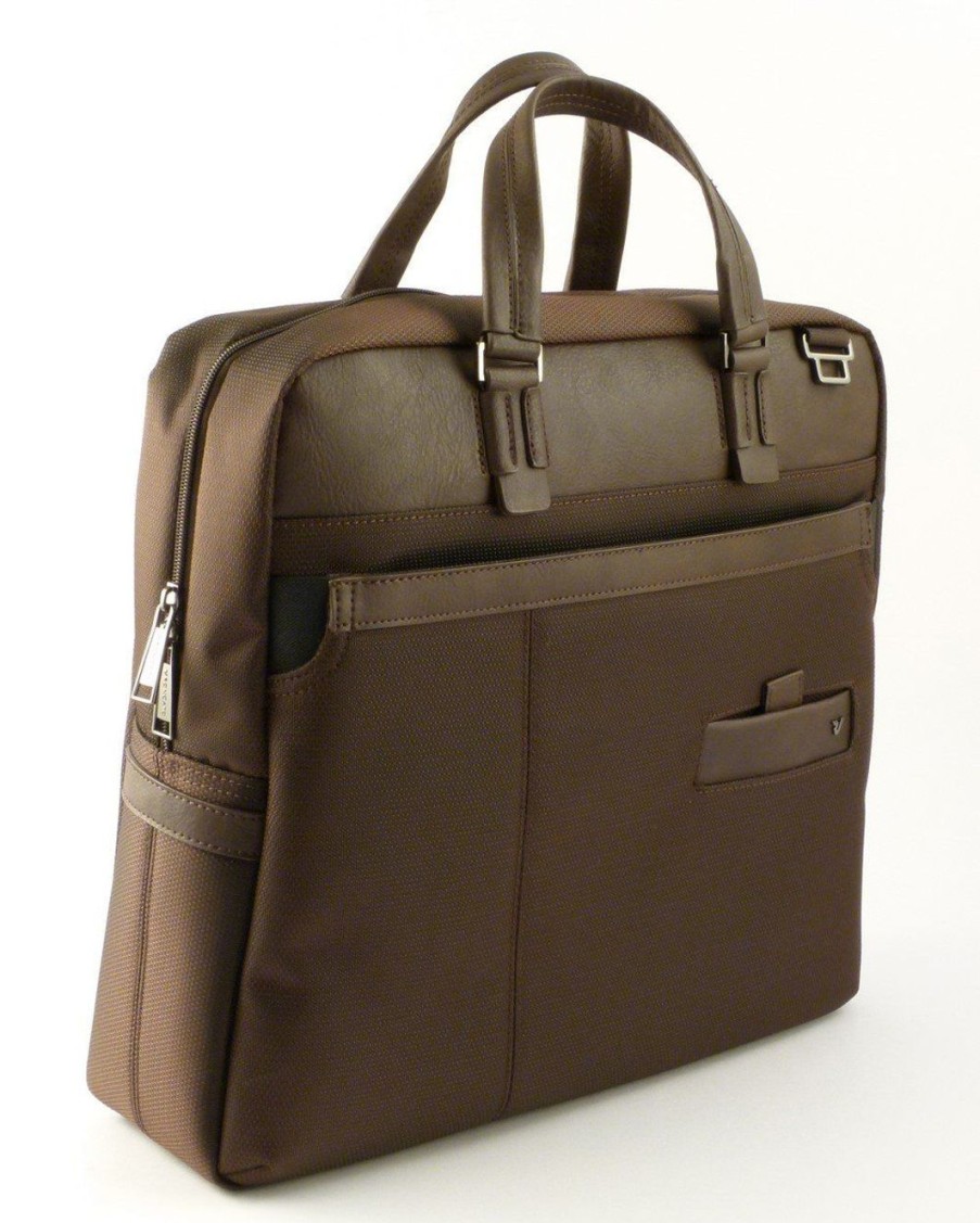 Borse Ufficio Roncato | Borsa Porta Pc 14" Roncato Harvard 2404 Moro Brown