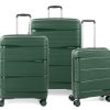 Valigie Roncato | Set 3 Trolley Espandibili Roncato R-Lite Verde Bottiglia