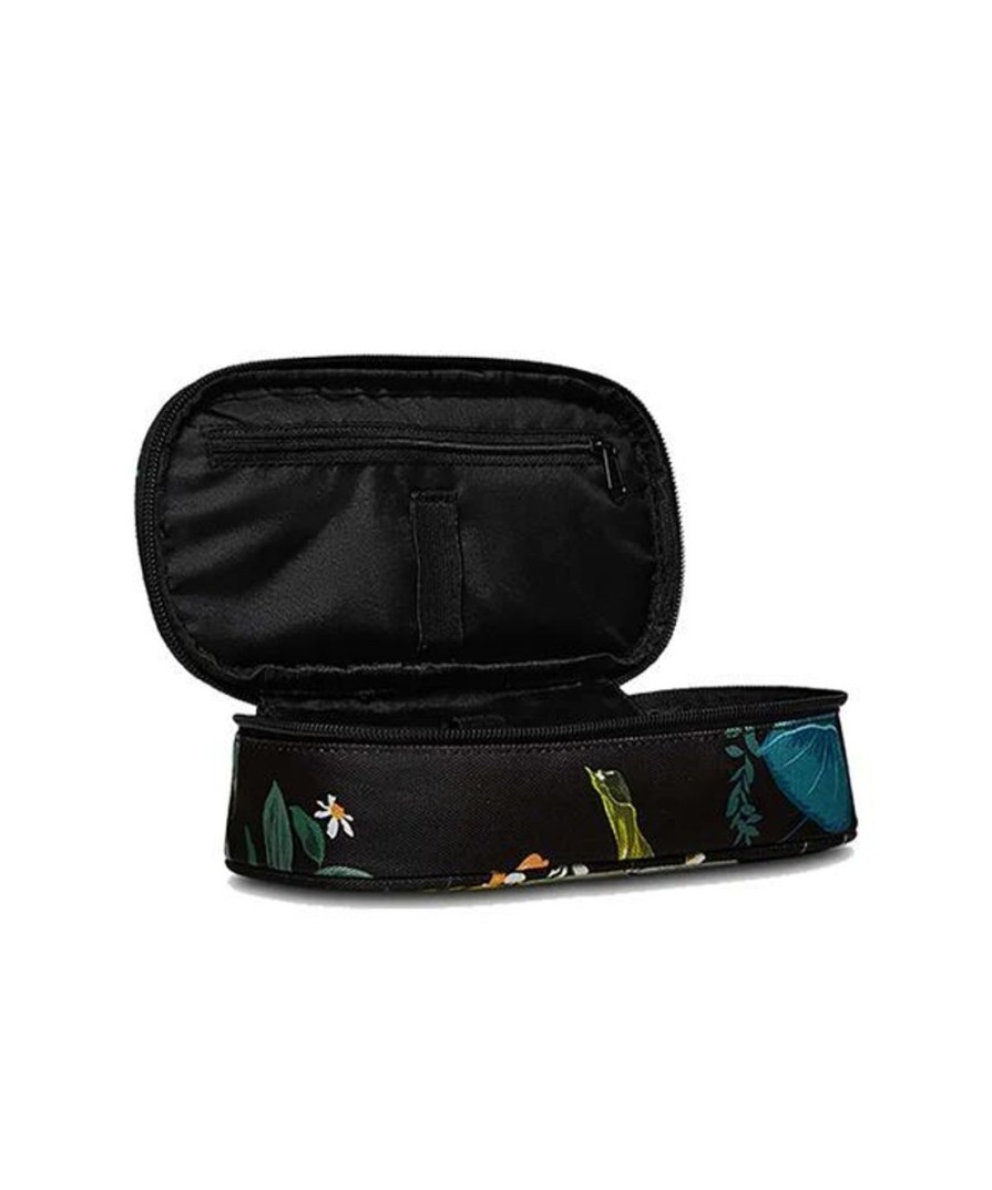 Zaini Invicta | Astuccio Scuola Invicta Lip Xl Fantasy Black Flowers