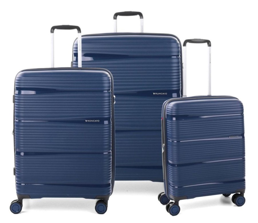 Valigie Roncato | Set 3 Trolley Espandibili Roncato R-Lite Blu Notte