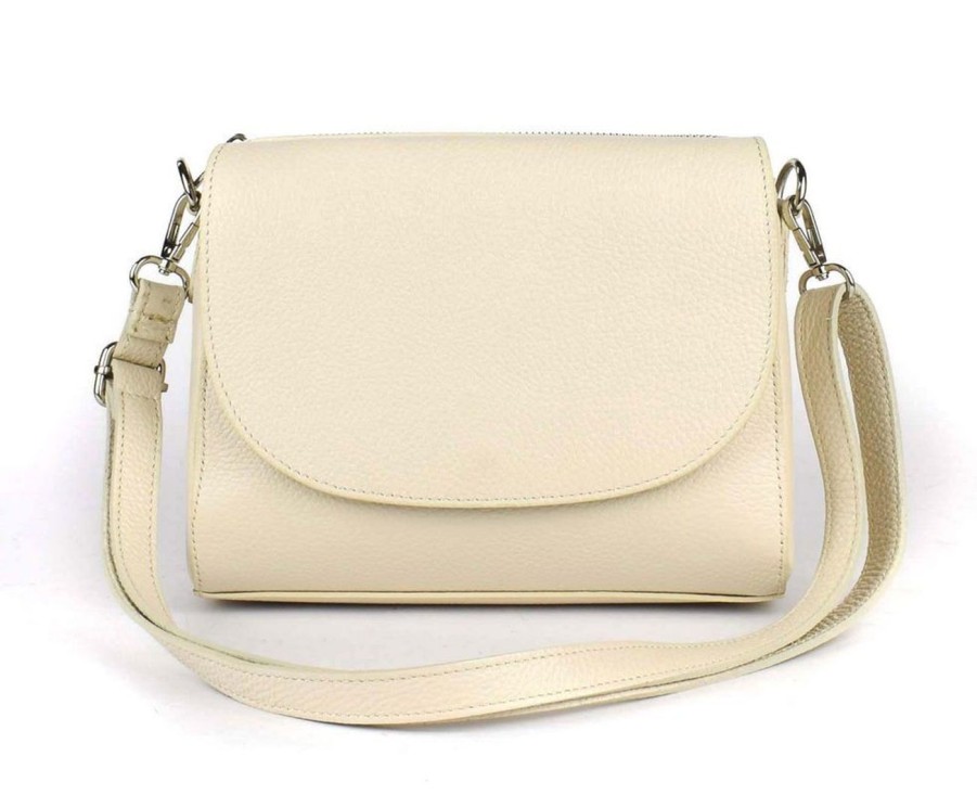 Borse Donna Pronto Moda | Borsa A Tracolla In Pelle 20008 Beige